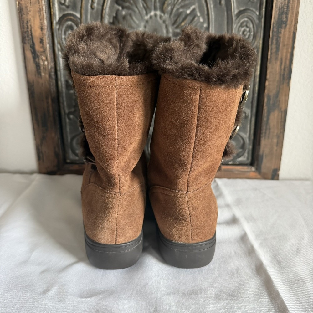 Alegria Nanook Coffee Brown Leather Faux Fur Winter Boot Sz 39 EU 9/9.5 US - Picture 6 of 9